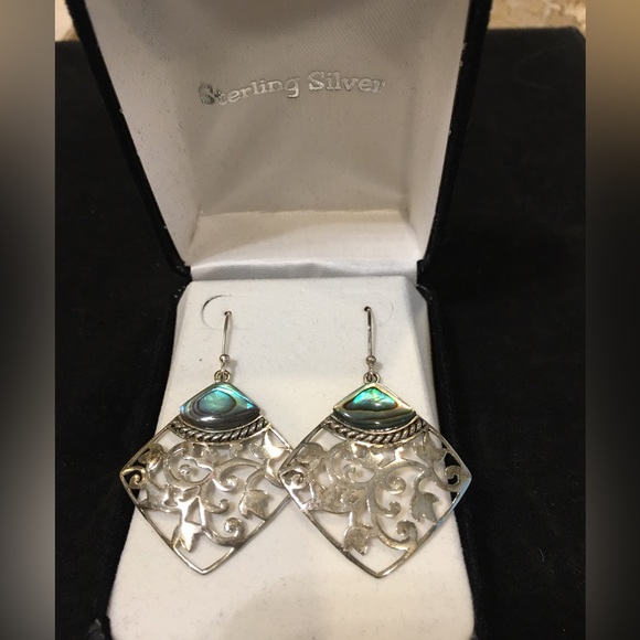 NEW – 100% STERLING SILVER DROP EARRINGS  HANGING LENGTH IS 1 ½” - Picture 1 of 7